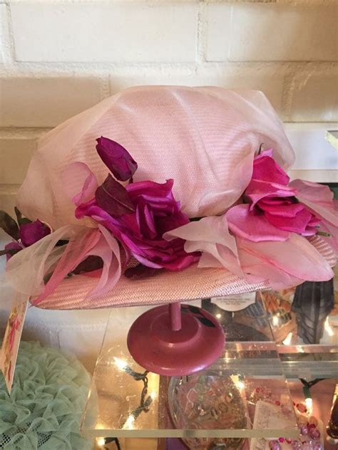 dior pink hat|vintage christian Dior hat.